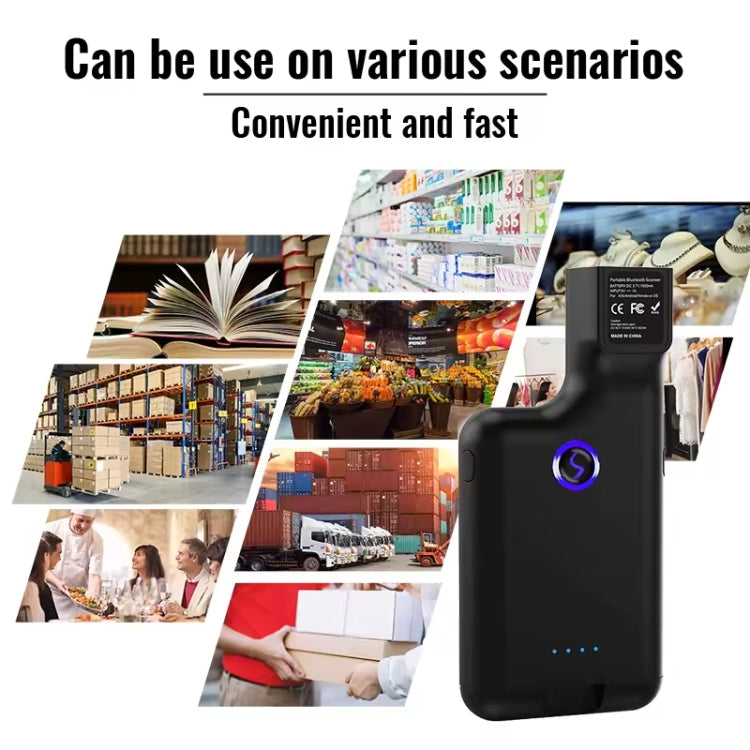 1D Bluetooth Barcode Scanner Wireless Back Clip Phone Barcode Reader - Barcode Scanner by PMC TechLife | Online Shopping South Africa | PMC TechLife | Buy Now Pay Later Mobicred
