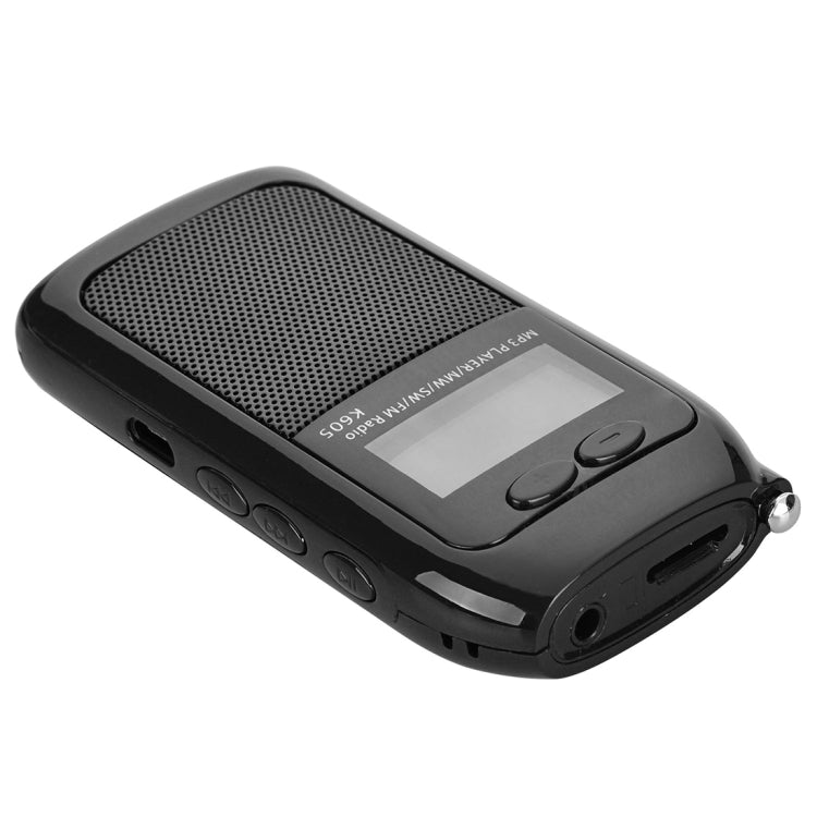 K-605 Portable FM / AM / SW Full Band Stereo Radio, Support TF Card (Black) - Radio Player by PMC Jewellery | Online Shopping South Africa | PMC Jewellery | Buy Now Pay Later Mobicred