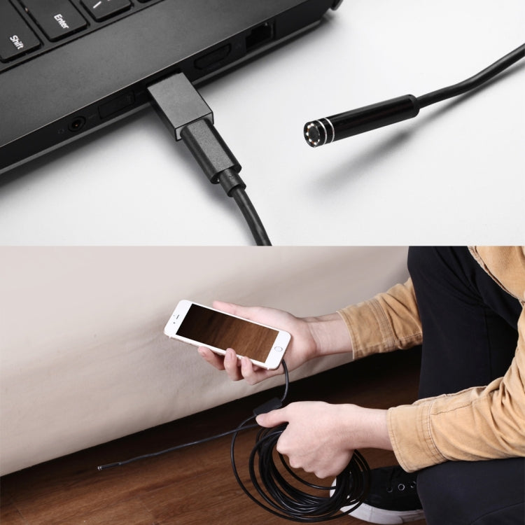 AN97 USB-C / Type-C Endoscope Waterproof IP67 Tube Inspection Camera with 8 LED & USB Adapter, Length: 1m, Lens Diameter: 7mm -  by PMC Jewellery | Online Shopping South Africa | PMC Jewellery | Buy Now Pay Later Mobicred