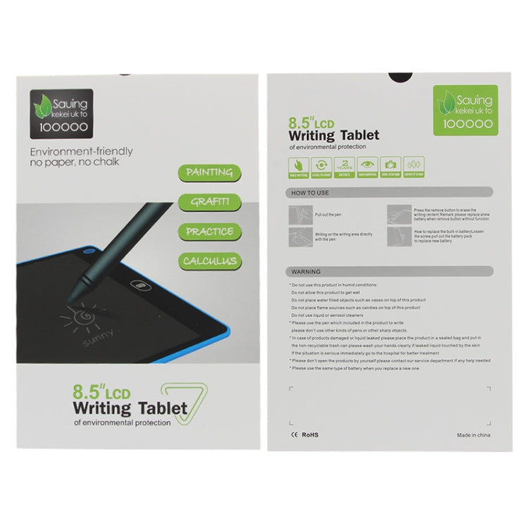Portable 8.5 inch LCD Writing Tablet Drawing Graffiti Electronic Handwriting Pad Message Graphics Board Draft Paper with Writing Pen(Blue) -  by PMc TechLife | Online Shopping South Africa | PMc TechLife | Buy Now Pay Later Mobicred