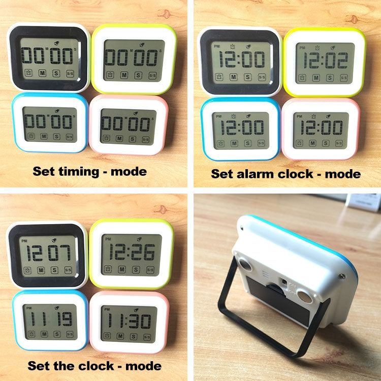 Kitchen Timer Digital Alarm Clock Large LCD Touch Screen Come with Night Light for Cooking Baking(Pink) - Digital Countdown by PMC TechLife | Online Shopping South Africa | PMC TechLife | Buy Now Pay Later Mobicred