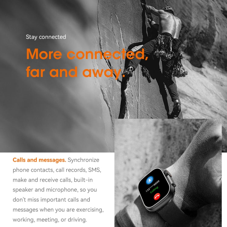 WIWU SW01 Ultra 1.9 inch IPS Screen IP68 Waterproof Bluetooth Smart Watch, Support Heart Rate Monitoring (Black) - Smart Watches by WIWU | Online Shopping South Africa | PMC Jewellery | Buy Now Pay Later Mobicred