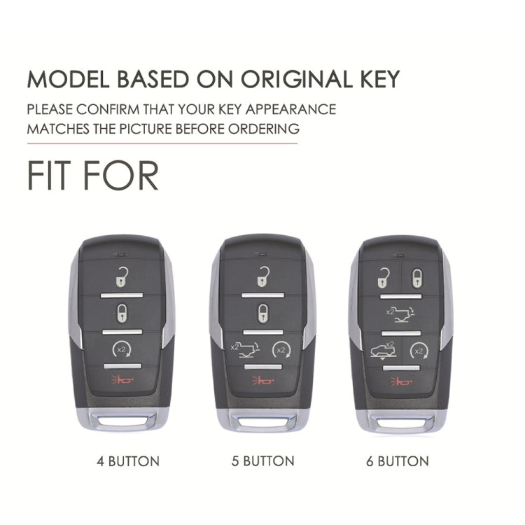 For Dodge Ram 6-button C163 Car Key Leather Protective Case (Blue) - Car Key Cases by PMC TechLife | Online Shopping South Africa | PMC TechLife | Buy Now Pay Later Mobicred
