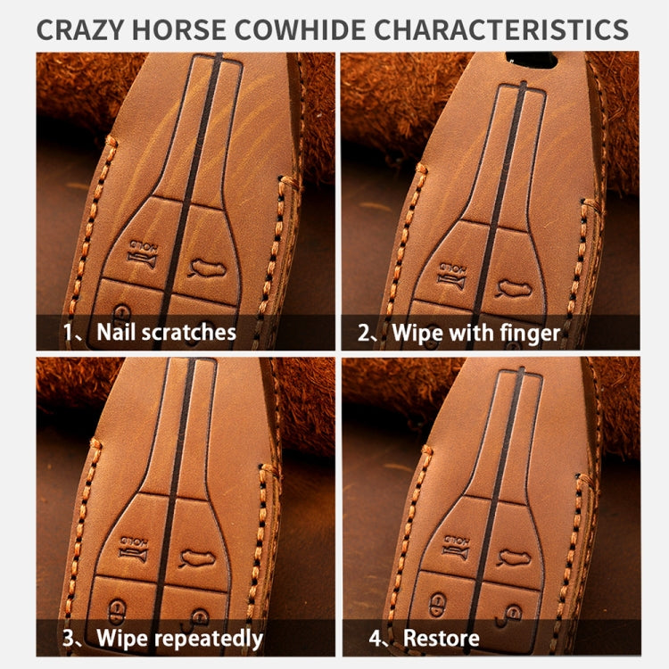 For Ford F-150 4-button C072/1 Car Key Leather Protective Case (Brown) - Car Key Cases by PMC TechLife | Online Shopping South Africa | PMC TechLife | Buy Now Pay Later Mobicred