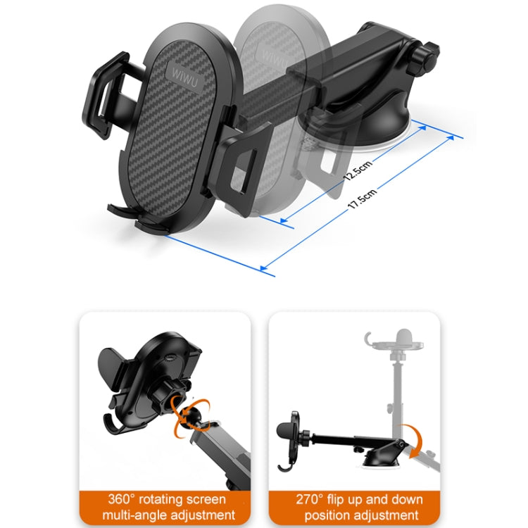 WIWU CH015 Car Suction Cup Type Extendable Bracket - Car Holders by WIWU | Online Shopping South Africa | PMC Jewellery | Buy Now Pay Later Mobicred