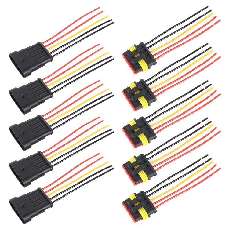 10pcs 5P Car Waterproof Plug Car Connector Plug-In, Length���10cm - Cables & Connectors by PMC TechLife | Online Shopping South Africa | PMC TechLife | Buy Now Pay Later Mobicred