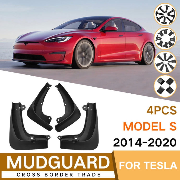 For TESLA MODEL S 2014-2020 4pcs/Set Car Auto Soft Plastic Splash Flaps Fender Guard - Mudguards by PMC Jewellery | Online Shopping South Africa | PMC Jewellery | Buy Now Pay Later Mobicred