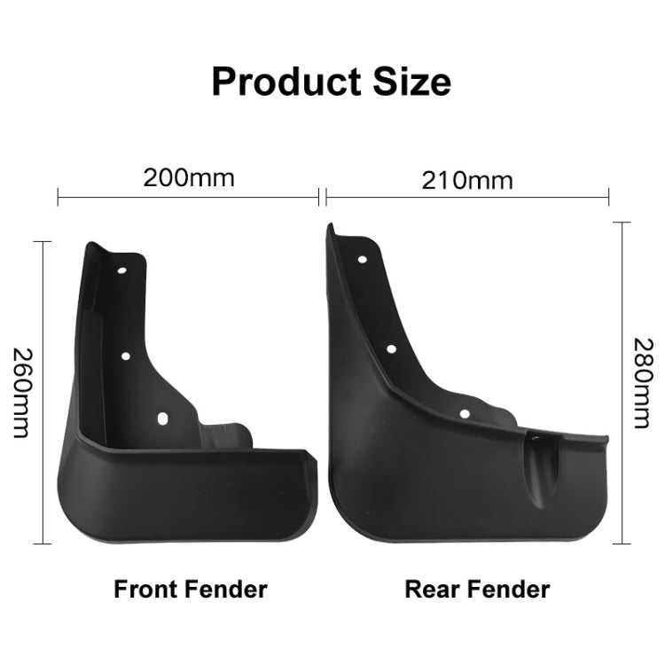 For Mitsubishi Outlander 2023 4pcs/Set Car Auto Soft Plastic Splash Flaps Fender Guard - Mudguards by PMC Jewellery | Online Shopping South Africa | PMC Jewellery | Buy Now Pay Later Mobicred