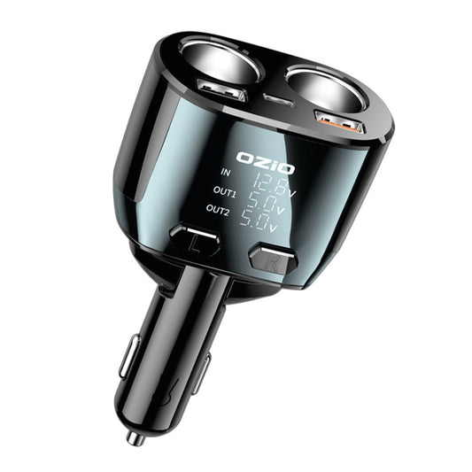 Ozio CL48TC 66W PD 20W + USB Dual Port Multi-function Car Charger with Dual Cigarette Lighters - Car Charger by ozio | Online Shopping South Africa | PMC Jewellery | Buy Now Pay Later Mobicred