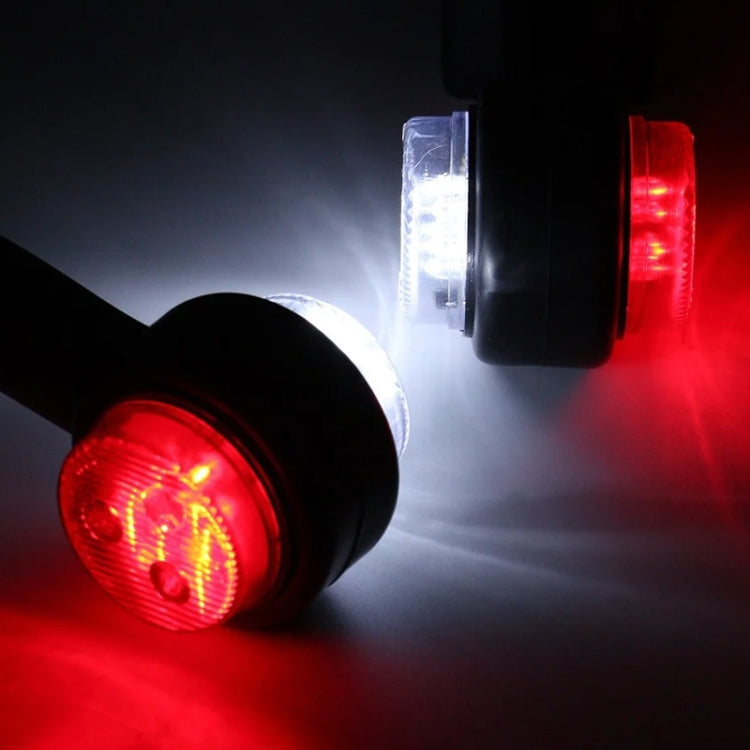 2pcs Car / Truck 12-30V LED Red White Side Marker Indicator Lights Bulb Lamp - Clearance Lights by PMC TechLife | Online Shopping South Africa | PMC TechLife | Buy Now Pay Later Mobicred