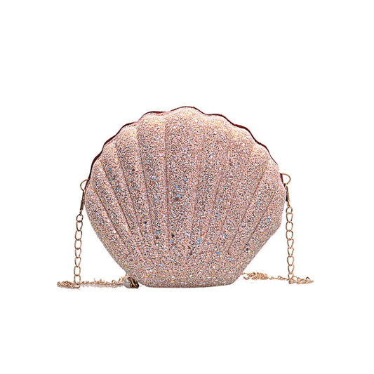 Shell Shape Fashion Sequined Single Shoulder Crossbody Bag (Pink) - Crossbody Bags by PMC Jewellery | Online Shopping South Africa | PMC Jewellery | Buy Now Pay Later Mobicred