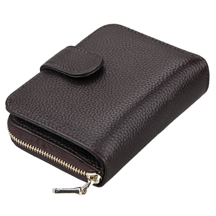 KB132 Female Style Full Grain Cow Leather Multifunctional RFID Wallet/ Card Bag/ Driving License Package(Coffee) - Wallets by PMC Jewellery | Online Shopping South Africa | PMC Jewellery | Buy Now Pay Later Mobicred