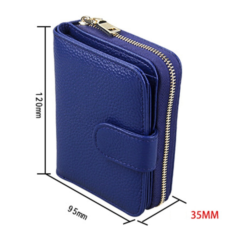 KB132 Female Style Full Grain Cow Leather Multifunctional RFID Wallet/ Card Bag/ Driving License Package(Blue) - Wallets by PMC Jewellery | Online Shopping South Africa | PMC Jewellery | Buy Now Pay Later Mobicred