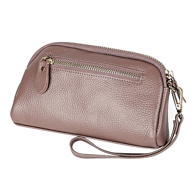 2026 Multifunctional Litchi Texture Women Large Capacity Hand Wallet Shell bag with Card Slots(Pale Pinkish Grey) - Wallets by PMC Jewellery | Online Shopping South Africa | PMC Jewellery | Buy Now Pay Later Mobicred