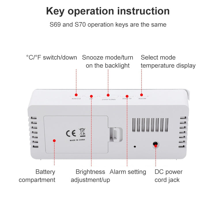 TS-S69-G Multifunctional LED Alarm Clock Battery / Plug-in Charging Dual-purpose Make-up Mirror Clock(Green) - Alarm Clocks by PMc TechLife | Online Shopping South Africa | PMc TechLife | Buy Now Pay Later Mobicred