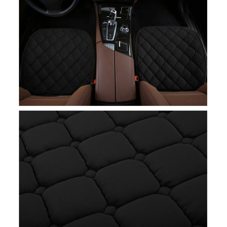 3 PCS / Set Luxurious Warm Car Seat Cover Cushion Universal Front Back Seat Covers Car Non-slip Chair Pad Warm Car Mats No Back Plush Cushion(Black) - Seat Accessories by PMC Jewellery | Online Shopping South Africa | PMC Jewellery | Buy Now Pay Later Mobicred