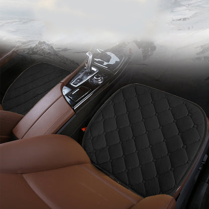 3 PCS / Set Luxurious Warm Car Seat Cover Cushion Universal Front Back Seat Covers Car Non-slip Chair Pad Warm Car Mats No Back Plush Cushion(Black) - Seat Accessories by PMC Jewellery | Online Shopping South Africa | PMC Jewellery | Buy Now Pay Later Mobicred