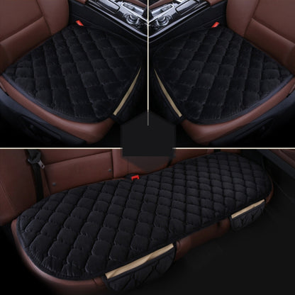 3 PCS / Set Luxurious Warm Car Seat Cover Cushion Universal Front Back Seat Covers Car Non-slip Chair Pad Warm Car Mats No Back Plush Cushion(Black) - Seat Accessories by PMC Jewellery | Online Shopping South Africa | PMC Jewellery | Buy Now Pay Later Mobicred