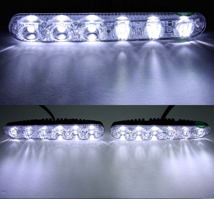 2 PCS LD-006 5730-6SMD 12W 1200LM 7000K White Light  Daytime Running Light.DC 12V - Running Lights by PMC Jewellery | Online Shopping South Africa | PMC Jewellery | Buy Now Pay Later Mobicred