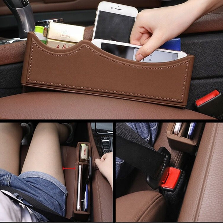 Car Seat Crevice Storage Box with Interval Auto Gap Pocket Stowing Tidying for Phone Pad Card Coin Case Accessories(Khaki) - Car Drink Holders by PMC Jewellery | Online Shopping South Africa | PMC Jewellery | Buy Now Pay Later Mobicred