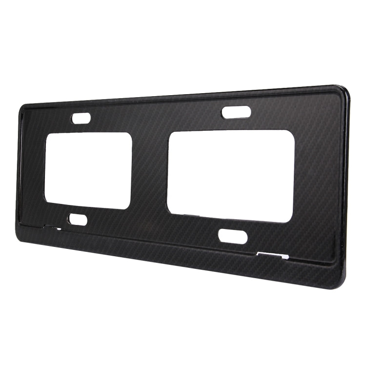 2 PCS Car License Plate Carbon Fiber Bracket Frame Holder Stand Mount(Black) - License Plate Covers & Frames by PMC TechLife | Online Shopping South Africa | PMC TechLife | Buy Now Pay Later Mobicred