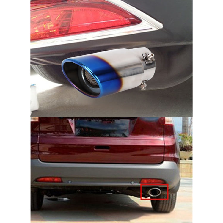 Universal Car Styling Stainless Steel Straight Bolt-on Exhaust Tail Muffler Tip Pipe with Mesh(Blue) - Exhaust Pipes by PMC Jewellery | Online Shopping South Africa | PMC Jewellery