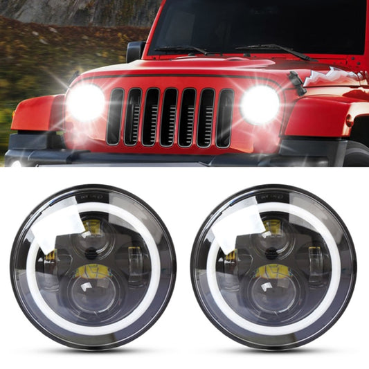 2 PCS 7 inch IP68 Waterproof 6500K 75W CREE LED Headlight Hi/Lo Beam Driving Lamp for Jeep Wrangler JK TJ LJ - Work Lights by PMC Jewellery | Online Shopping South Africa | PMC Jewellery | Buy Now Pay Later Mobicred