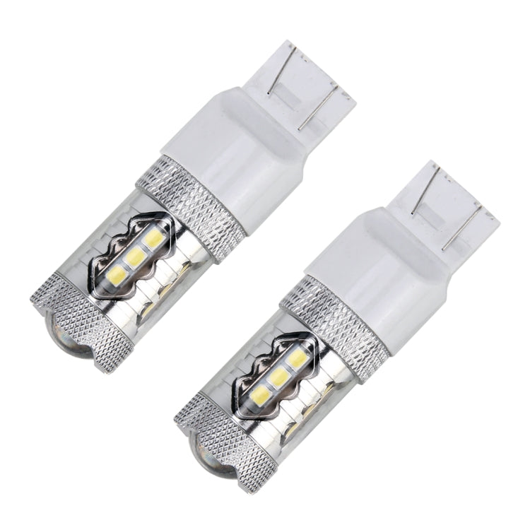 2 PCS T20 / 7440 5W 250LM 6000K Car Auto Turn Light Reversing Lights 16LEDs SMD-2835 Lamps, DC 12V(White Light) - Arrow Turn Lights by PMC Jewellery | Online Shopping South Africa | PMC Jewellery | Buy Now Pay Later Mobicred