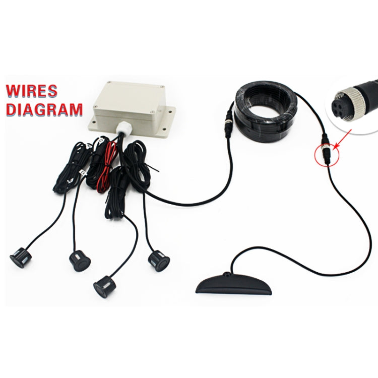 PZ316 Digital LED Crescent Shape Display Rear View Mirror Car Recorder for Truck with 4 Rear Radar - Radar Detectors by PMC TechLife | Online Shopping South Africa | PMC TechLife | Buy Now Pay Later Mobicred