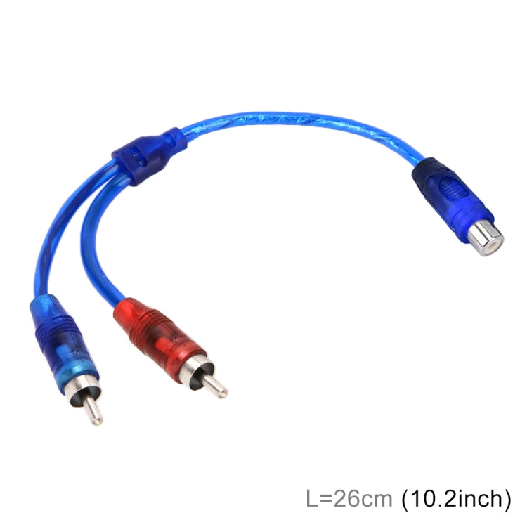 Car AV Audio Video 1 Female to 2 Male Aluminum Extension Cable Wiring Harness, Cable Length: 26cm - DIY Cables by PMC Jewellery | Online Shopping South Africa | PMC Jewellery