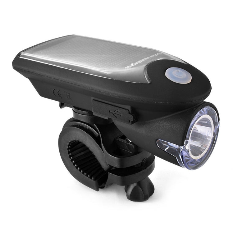 3W 240LM USB Solar Energy Motorcycle / Bicycle Front Light (Black) - Headlights by PMC Jewellery | Online Shopping South Africa | PMC Jewellery | Buy Now Pay Later Mobicred