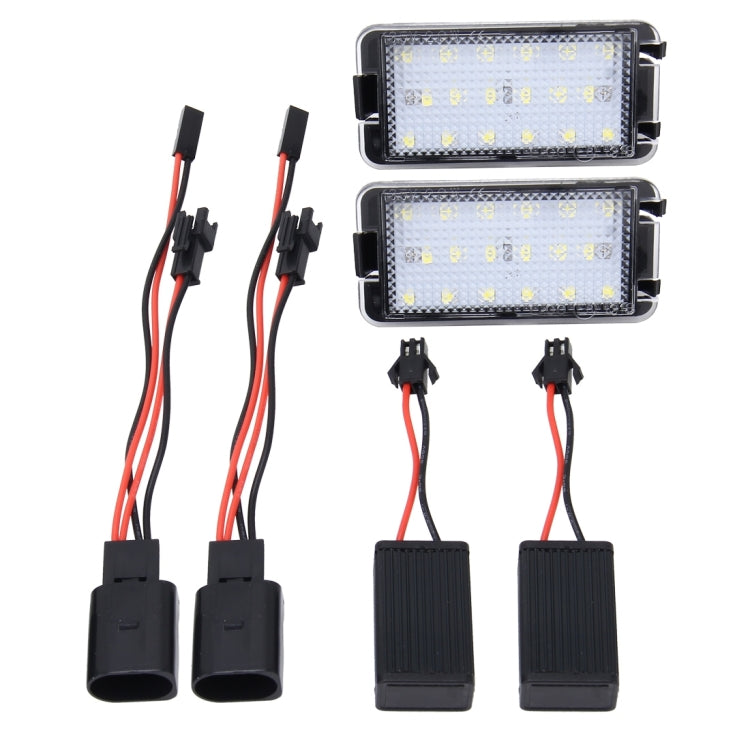 2 PCS LED License Plate Light with 18  SMD-3528 Lamps for Seat,2W 120LM,6000K, DC12V(White Light) - License Plate Lights by PMC Jewellery | Online Shopping South Africa | PMC Jewellery | Buy Now Pay Later Mobicred