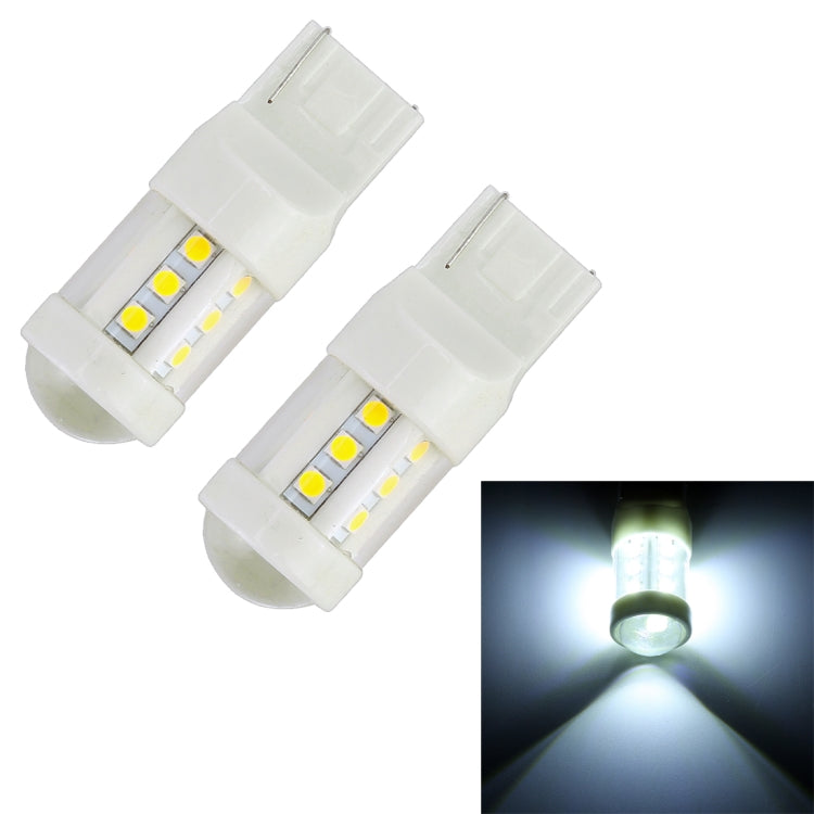 2 PCS T20 / 7440 4.5W DC 12V 6000K 360LM Car Auto Ceramics Turn Lights / Reversing Light 18LEDs SMD-3030 Lamps, with Projector Lens (White Light) - Brake Lights by PMC Jewellery | Online Shopping South Africa | PMC Jewellery | Buy Now Pay Later Mobicred