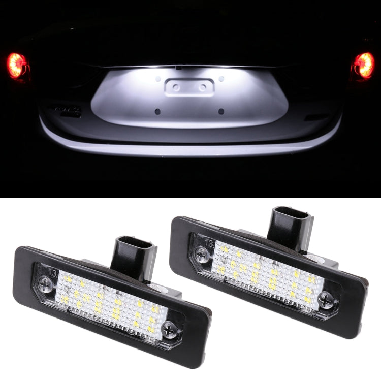 2 PCS DC 12V 3W 150LM 6000K LED License Plate Light 18LEDs SMD-3528 Bulbs Lamps for Ford Mustang 2010-2014 - License Plate Lights by PMC Jewellery | Online Shopping South Africa | PMC Jewellery | Buy Now Pay Later Mobicred