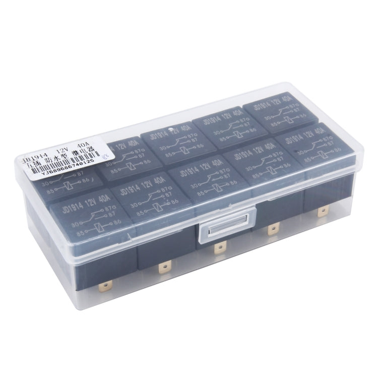 10 PCS JD-1914 40 AMP 12V Waterproof Car Auto Five Plugs Relay - Relays by PMC Jewellery | Online Shopping South Africa | PMC Jewellery