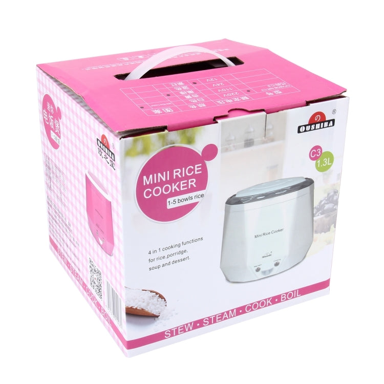 OUSHIBA Car Auto C3 Mini Multi-function Rice Cooker 12V 1.3L Volume for Rice Soup Noodles Vegetable Dessert(Green) - Rice Cookers by PMC Jewellery | Online Shopping South Africa | PMC Jewellery | Buy Now Pay Later Mobicred