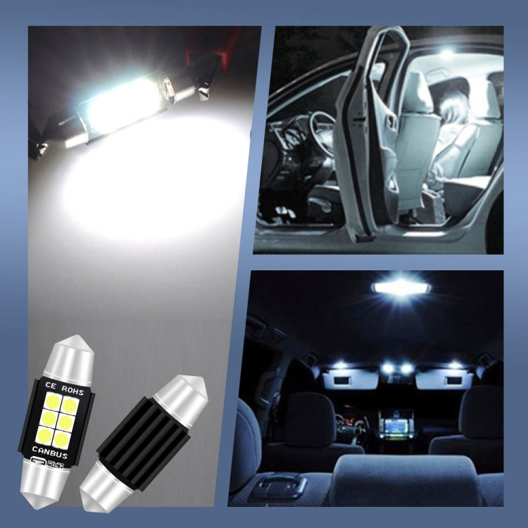 2 PCS 36mm DC12V-24V 3W 6000K 660LM 6LEDs SMD-3030 Car Reading Lamp / License Plate Light - License Plate Lights by PMC Jewellery | Online Shopping South Africa | PMC Jewellery