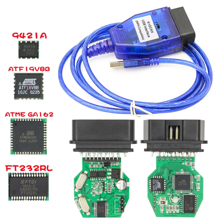 INPA K+CAN with Switch USB Interface Cable for BMW (Blue) - Cables & Connectors by PMC TechLife | Online Shopping South Africa | PMC TechLife