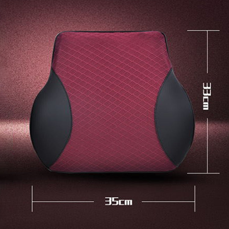 Four Seasons Breathable Memory Foam Car Lumbar Pillow Polyester Pillow (Red) - Seat Accessories by PMC Jewellery | Online Shopping South Africa | PMC Jewellery | Buy Now Pay Later Mobicred