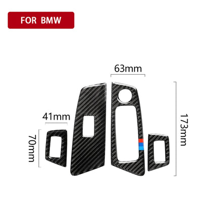 Car Tricolor Carbon Fiber Door Window Lift Panel Decorative Sticker for , Left DriveMW 5 Series G38 528Li / 530Li / 540Li 2018 - Car Interior Mouldings by PMC Jewellery | Online Shopping South Africa | PMC Jewellery | Buy Now Pay Later Mobicred