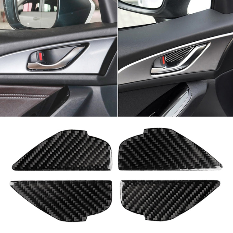 4 PCS Car Carbon Fiber Door Inner Handle Wrist Panel Decorative Sticker for Mazda Axela 2014 / 2017-2018 - Car Interior Mouldings by PMC Jewellery | Online Shopping South Africa | PMC Jewellery | Buy Now Pay Later Mobicred