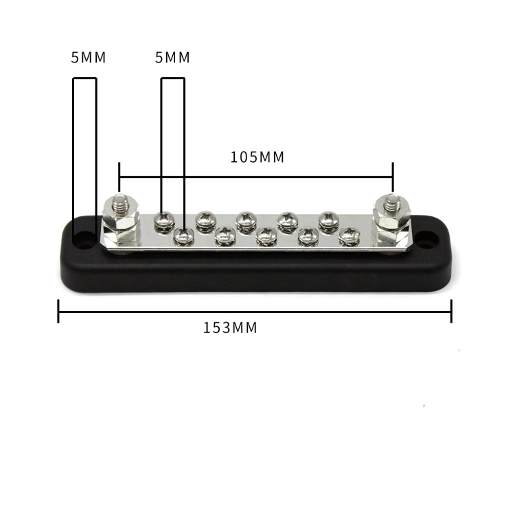 10 Way Power Distribution Bus Bar 10-bit Single Distribution Box for Car / RV / Boat - Booster Cable & Clip by PMC TechLife | Online Shopping South Africa | PMC TechLife | Buy Now Pay Later Mobicred