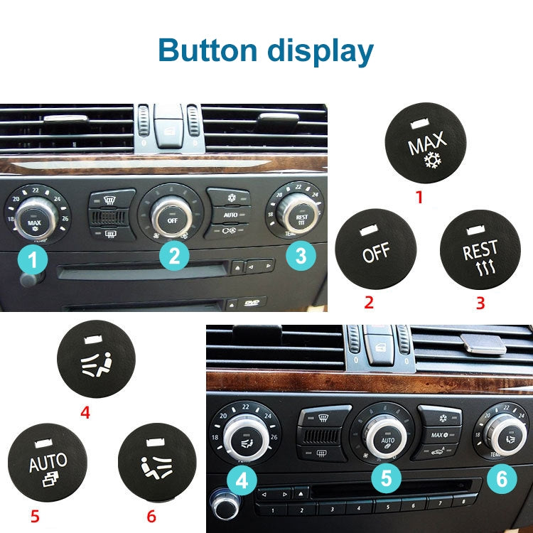 Car Air Conditioner Panel Switch Button LEFT Key 6131 9250 196-1 for BMW E60 2003-2010, Left Driving - Car Switches by PMC TechLife | Online Shopping South Africa | PMC TechLife | Buy Now Pay Later Mobicred