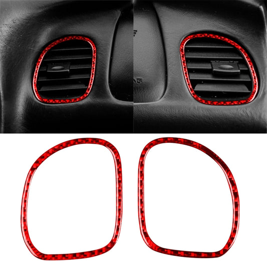 2 in 1 Carbon Fiber Car Front Passenger Seat Air Outlet Ring Sticker for Chevrolet Corvette C5 1998-2004, Left Drive(Red) - Car Interior Mouldings by PMC Jewellery | Online Shopping South Africa | PMC Jewellery | Buy Now Pay Later Mobicred