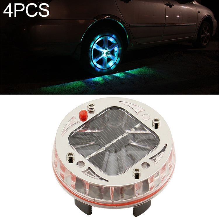 4 PCS Solar LED Car Tire Decoration Flashing Lights Colorful Wheels Hub Atmosphere Lights Wireless Remote Control - Decorative Lights by PMC Jewellery | Online Shopping South Africa | PMC Jewellery | Buy Now Pay Later Mobicred