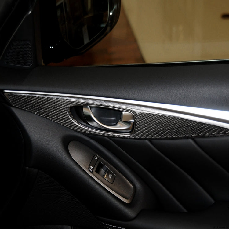 2 PCS Car Carbon Fiber Door Inner Handle Panel Decorative Sticker for Infiniti Q60, Left Drive - Car Interior Mouldings by PMC Jewellery | Online Shopping South Africa | PMC Jewellery | Buy Now Pay Later Mobicred