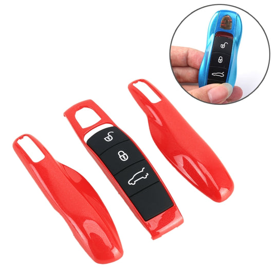 Car Plastic Key Shell Key Case for Porsche (Red) - Car Key Cases by PMC Jewellery | Online Shopping South Africa | PMC Jewellery