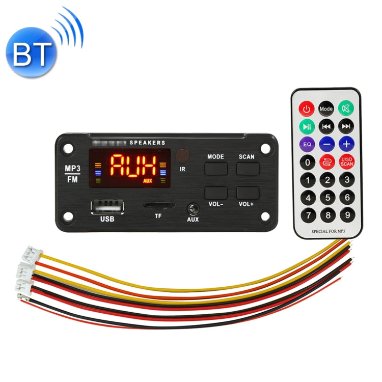 Car 12V Color Screen Display Bluetooth 5.0 Audio MP3 Player Decoder Board FM Radio TF Card USB 3.5mm AUX, with Remote Control - Car MP3 & MP4 & MP5 by PMC Jewellery | Online Shopping South Africa | PMC Jewellery | Buy Now Pay Later Mobicred