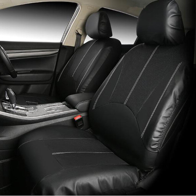 9 in 1 Universal PU Leather Four Seasons Anti-Slippery Cushion Mat Set for 5 Seat Car (Black) - Seat Accessories by PMC Jewellery | Online Shopping South Africa | PMC Jewellery | Buy Now Pay Later Mobicred