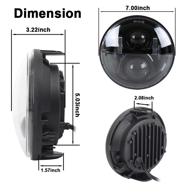 7 inch Round LED Motorcycle Headlight Modified Spotlight for Honda (Silver) - Headlights by PMC TechLife | Online Shopping South Africa | PMC TechLife | Buy Now Pay Later Mobicred